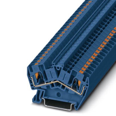 Phoenix Contact Feed-Through - Desk Design Terminal Block; PTS 4 BU ; 30A; 600V; 1-Level; #24 - #10; Push-In Connection; Blue